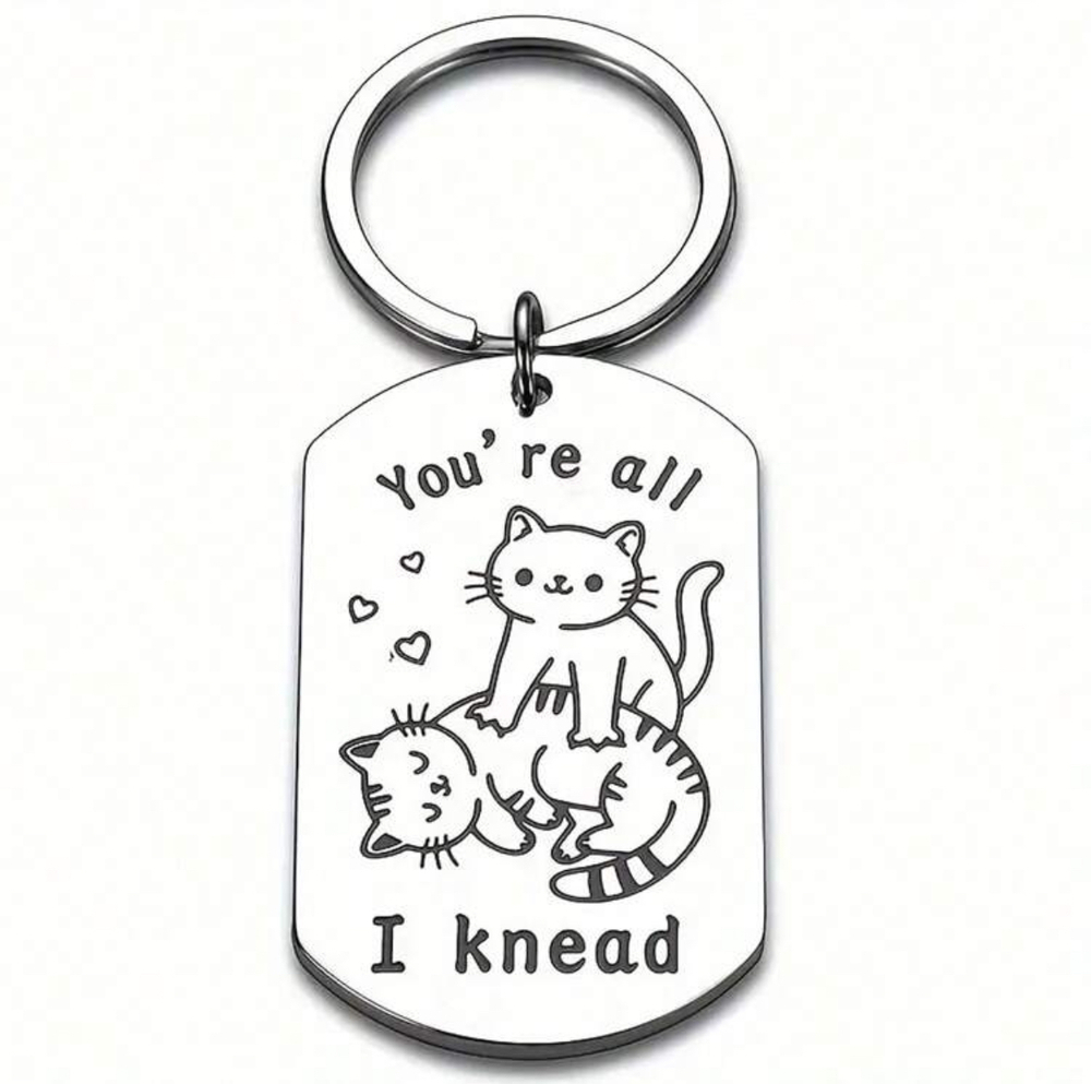 3/$25 You're All I Knead Need Cats Stainless Steel Keychain NEW
